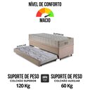 Ver imagem 7 de Bicama Box Baú 88x188 Suede Bege com Colchão Airtech Ortobom