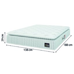 Cama Box Baú Colchão Casal Espuma D33 Vangogh Pillow Top 138x188x70cm Hellen - 5