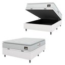 Ver imagem 3 de Cama Box Baú Colchão Casal Espuma D33 Vangogh Pillow Top 138x188x70cm Hellen