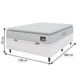 Cama Box Baú Colchão Casal Espuma D33 Vangogh Pillow Top 138x188x70cm Hellen - 4