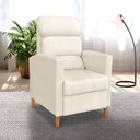 Ver imagem 1 de Poltrona Amamentação Reclinável Gisele - Poltrona Confortável para Leitura e Descanso - Bege