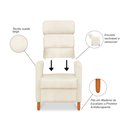 Ver imagem 2 de Poltrona Amamentação Reclinável Gisele - Poltrona Confortável para Leitura e Descanso - Bege