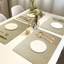 Ver imagem 1 de 8 Jogo Americano Juta Areia - Impermeável Limpa Facil Pvc