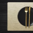 Ver imagem 3 de 8 Jogo Americano Juta Areia - Impermeável Limpa Facil Pvc