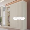 Guarda Roupa 6 Portas Ripadas Potente com Espelho 100% Mdf Off White - Móveis Europa - 4