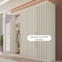 Ver imagem 4 de Guarda Roupa Casal 6 Portas Ripadas Potente com Espelho Interno - Móveis Europa
