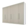 Guarda Roupa 6 Portas Ripadas Potente com Espelho 100% Mdf Off White - Móveis Europa - 2