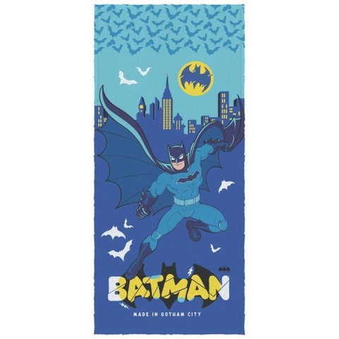 Toalha de Banho Infantil Batman Gotham Lepper Felpuda de Algodão para Menino Praia Piscina