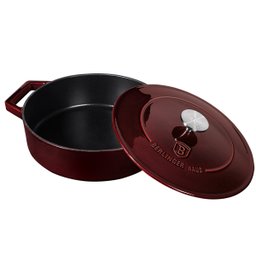 Caçarola oval Ferro Fundido 26cm 2,5L Burgundy Berlinger Haus Panela Antiaderente Indução Cozinha - 8