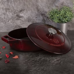 Caçarola oval Ferro Fundido 26cm 2,5L Burgundy Berlinger Haus Panela Antiaderente Indução Cozinha - 2