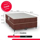 Ver imagem 4 de Cama Box Casal Bipartido + Colchão Prime Espuma D45 Marrom Suede Marrom/marrom