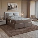 Ver imagem 1 de Cama Box Casal Bipartido + Colchão Prime Espuma D45 Marrom Suede Marrom/marrom