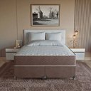 Ver imagem 2 de Cama Box Casal Bipartido + Colchão Prime Espuma D45 Marrom Suede Marrom/marrom
