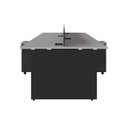 Ver imagem 3 de Plataforma de Trabalho para Escritório 2 Gaveteiros 6 Gavetas MDP 300cm Cinza Sagrado com Preto F5