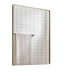 Espelho Retangular Grande Retrô Moldura em Dourado de 25mm