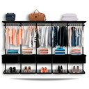 Ver imagem 1 de Guarda Roupa Closet Aramado Modulado Gaveta Mdf 3,10m - Preto