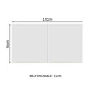 Ver imagem 3 de Armário Aéreo Madesa Lux 120 cm 2 Portas Branco/Branco Veludo