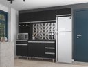 Ver imagem 4 de Cozinha Completa Modulada Andreia C/5 Peças 240cm - Ajl Móveis Cozinha Modulada Preto