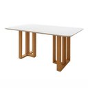 Ver imagem 2 de Mesa de Jantar 6 Lugares Tampo MDF Tessera Off White Amêndoa Clean/Off White