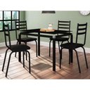 Ver imagem 1 de Jogo Mesa Cozinha 107 X 70cm 4 Cadeiras 118 Assento Preto