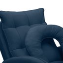 Ver imagem 6 de Kit Poltrona de Amamentação Base Giratória Balanço e Puff Angra Veludo - Sofa Store:Veludo Azul Mari