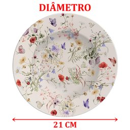Jogo Pratos Sobremesa Lanche 4pçs 4 Pessoas Ana Clara 21cm - 4