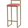 Banqueta Alta para Cozinha e Área Gourmet Minimalista Base de Metal Veludo Rose - 1