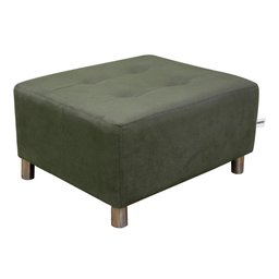 Puff Para Sala Quadrado Decorativo com Pés com Alumínio Nero Veludo Light Cinza Light Matrix - 1