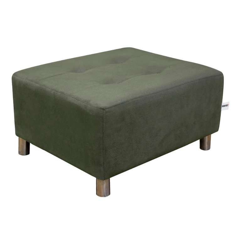 Puff Para Sala Quadrado Decorativo com Pés com Alumínio Nero Veludo Light Cinza Light Matrix