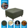 Puff Para Sala Quadrado Decorativo com Pés com Alumínio Nero Veludo Light Cinza Light Matrix - 2
