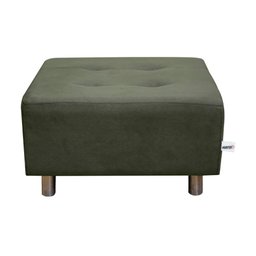 Puff Para Sala Quadrado Decorativo com Pés com Alumínio Nero Veludo Light Cinza Light Matrix - 3