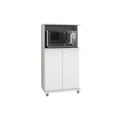 Balcão Lavanderia Multiuso Bl-3307 C- 2 Portas e Nicho P- Microondas 60cm Branco - Tecno Mobili