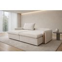 Ver imagem 4 de Sofá Retrátil/Reclinável House Moveis  160M Suede Velut Bege com Molas No Assento