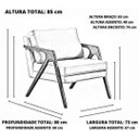 Ver imagem 3 de Kit 2 Poltronas Decorativa Mona Luxo Linho Base Madeira Cor Linho Azul Luxo