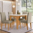 Ver imagem 5 de Sala de Jantar Kate 120x90 Tampo com Vidro 4 Cadeiras Jade Poliman Móveis