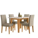 Ver imagem 1 de Sala de Jantar Kate 120x90 Tampo com Vidro 4 Cadeiras Jade Poliman Móveis