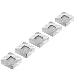 Kit 5 Spot Led Quadrado Sobrepor Embutir P/móveis Nichos:branco Frio/cromo