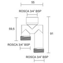 Ver imagem 3 de Te Torneira Maquina de Lavar 3/4" Cromado 170228 - Blukit