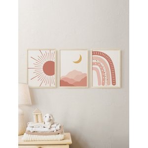 Kit 3 Quadros Decorativos Infantil Arco Iris No3