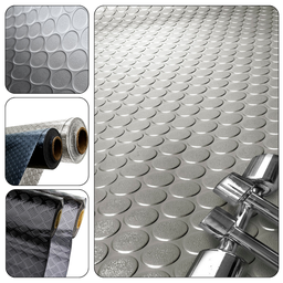 Piso Relevo Moeda 1mm Pvc Emborrachado Antiderrapante 1x1 Cor:moedaprata - 1