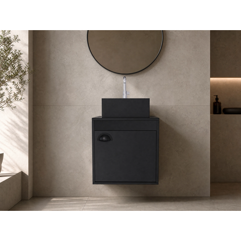 Gabinete Armário para Banheiro 40cm MDF com Cuba - Latina Preto