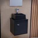 Ver imagem 3 de Gabinete Armário para Banheiro 40cm Mdf com Cuba - Latina Preto