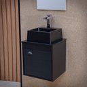 Ver imagem 4 de Gabinete Armário para Banheiro 40cm MDF com Cuba - Latina Preto