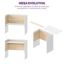 Ver imagem 4 de Escrivaninha Mesa Escritório Infantil e Juvenil Evolutiva Wave Casatema MadeiraOriginals 90cm MDF Madeiraoriginals Branco e Natural Marrom