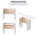 Ver imagem 4 de Escrivaninha Mesa Escritório Infantil e Juvenil Evolutiva wave Casatema 90cm MDF MadeiraOriginals Branco E Natural
