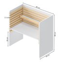 Ver imagem 3 de Escrivaninha Mesa Escritório Infantil e Juvenil Evolutiva Wave Casatema MadeiraOriginals 90cm MDF Madeiraoriginals Branco e Natural Marrom