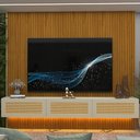 Ver imagem 5 de Home para TV Ripado 220 Supremo Rattan LED 100% MDF Naturale Off White - Gelius