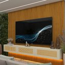 Ver imagem 1 de Home para TV Ripado 220 Supremo Rattan LED 100% MDF Naturale Off White - Gelius