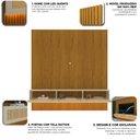 Ver imagem 2 de Home para TV Ripado 220 Supremo Rattan LED 100% MDF Naturale Off White - Gelius