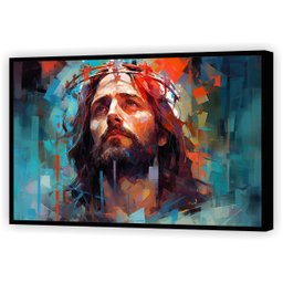 Quadro Decorativo Canvas com Filete Católico Religioso Jesus Cristo Gg - 5